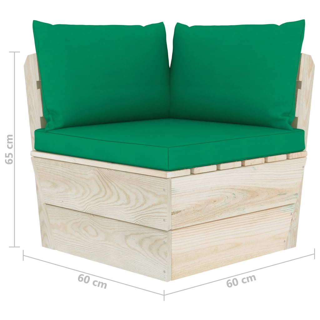 vidaXL 6 pcs conjunto lounge de paletes + almofadões madeira de abeto