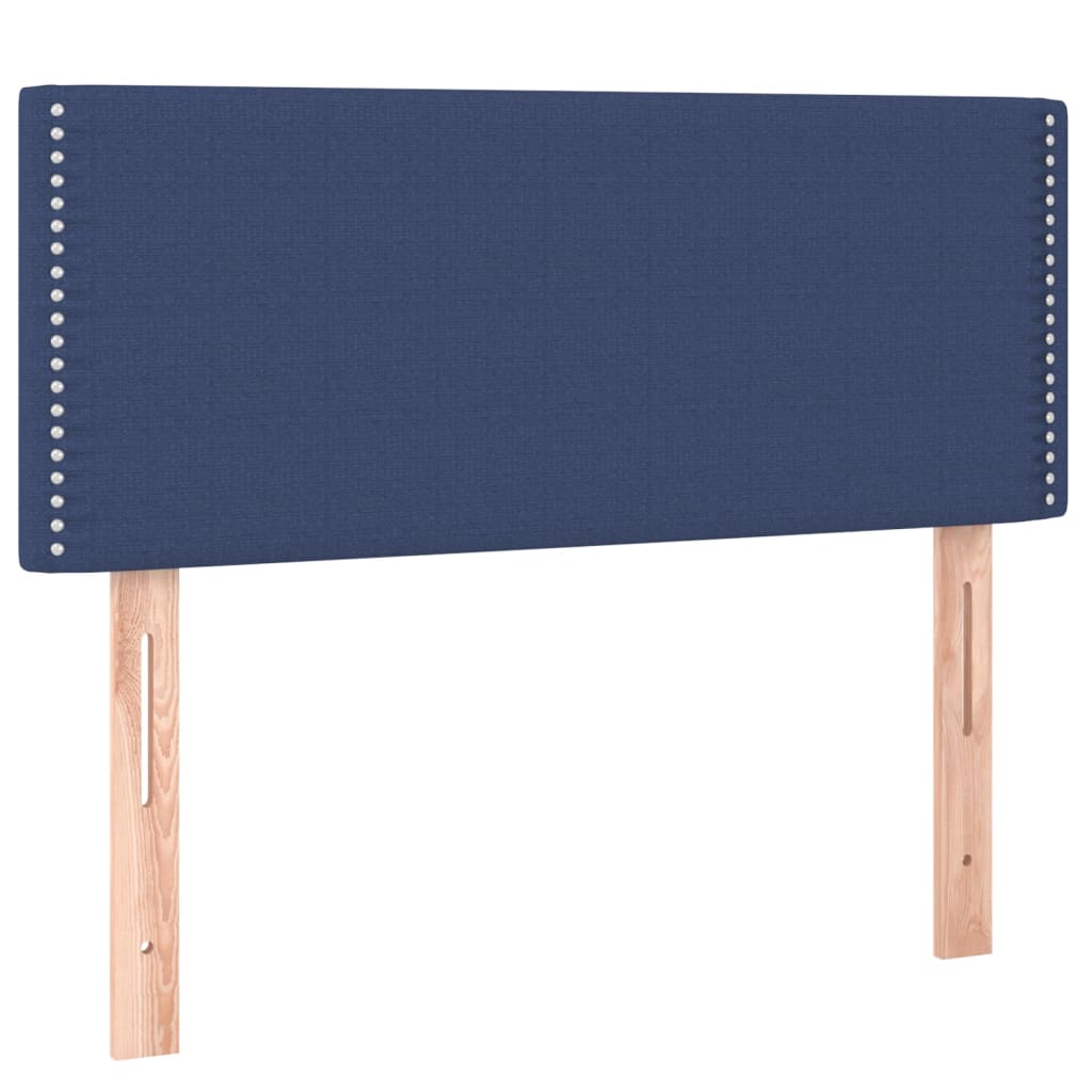 vidaXL Cama com molas/colchão 100x200 cm tecido azul