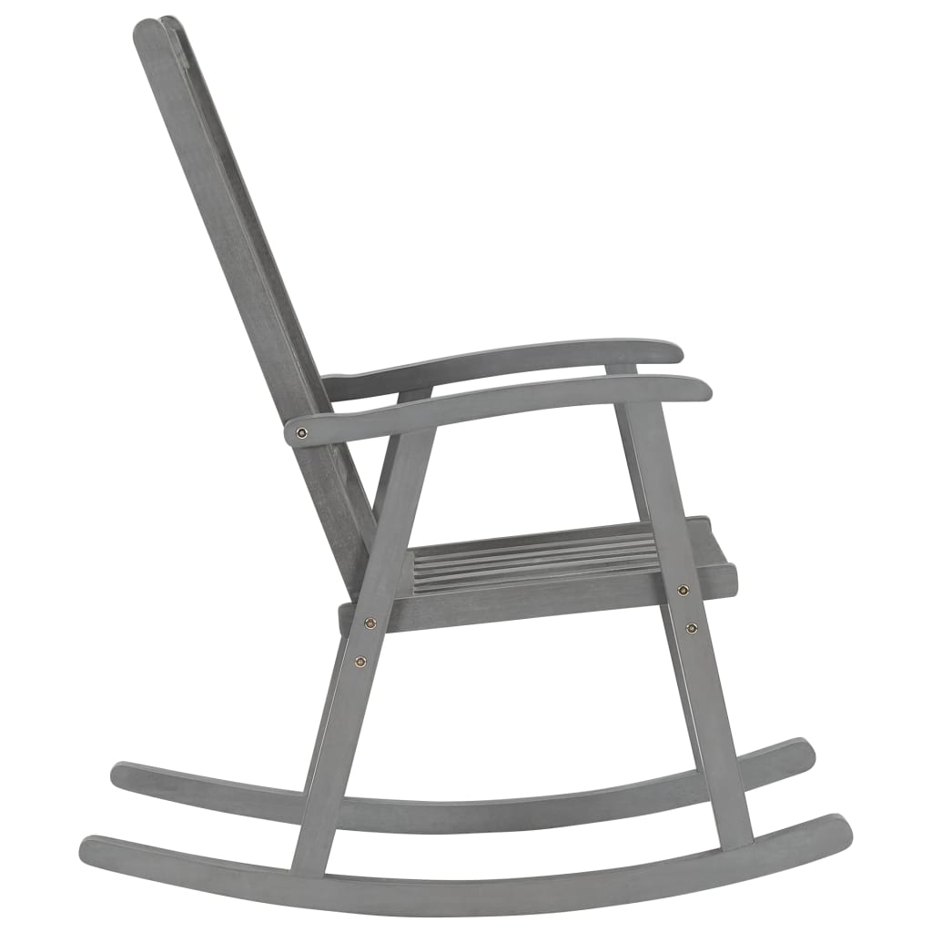 vidaXL Cadeira de baloiço madeira de acácia maciça cinzento