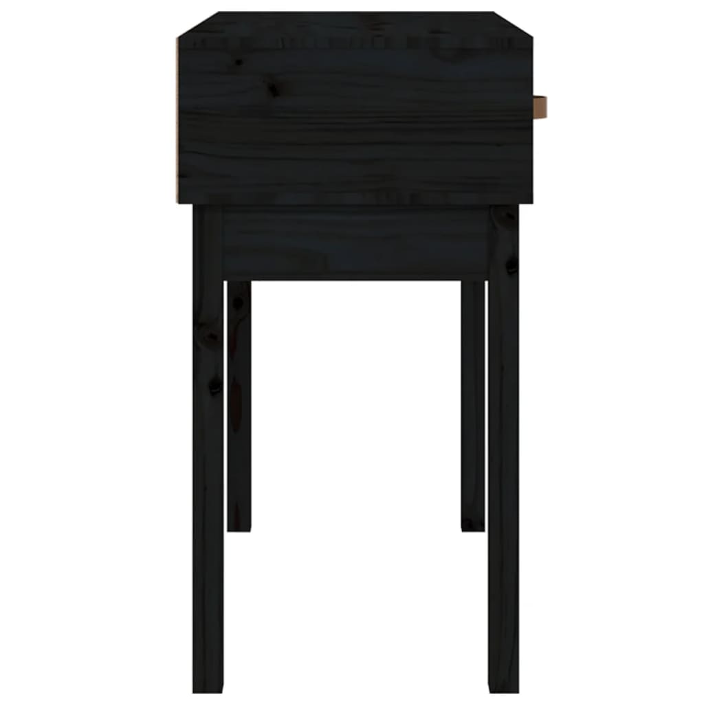vidaXL Mesa consola 76,5x40x75 cm madeira de pinho maciça preto