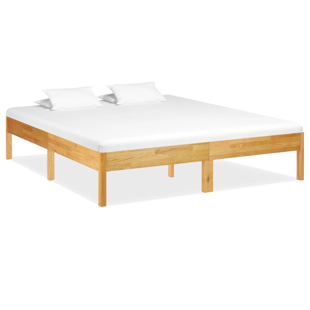 vidaXL Estrutura de cama 200x200 cm madeira carvalho maciça