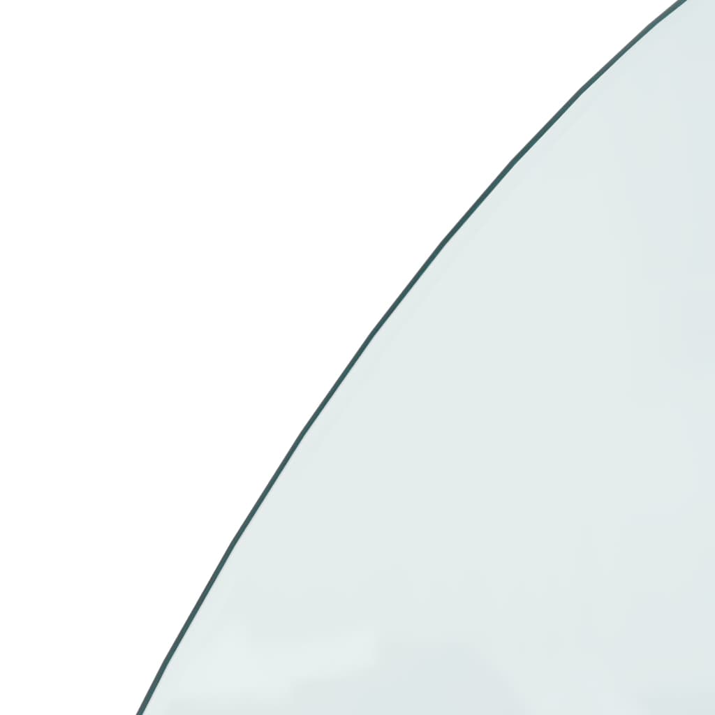 vidaXL Placa de vidro semicircular para lareira 1200x600 mm