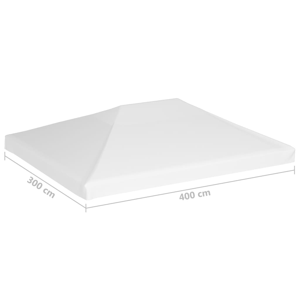 vidaXL Cobertura de gazebo 270 g/m² 4x3 m branco