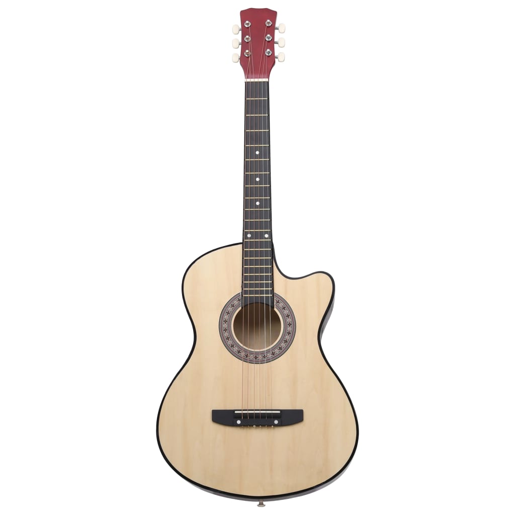vidaXL Guitarra acústica cutaway com 6 cordas 38" madeira de tília
