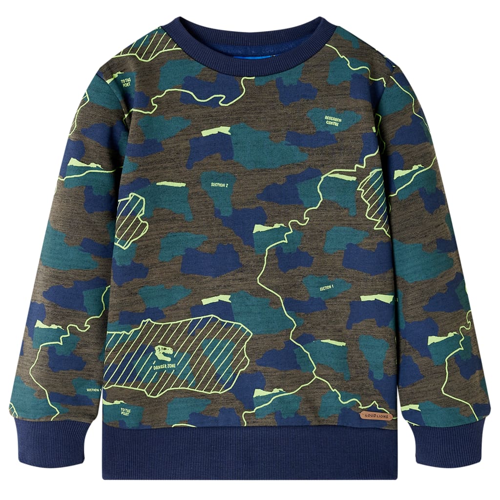 Sweatshirt para criança caqui-escuro mesclado 92