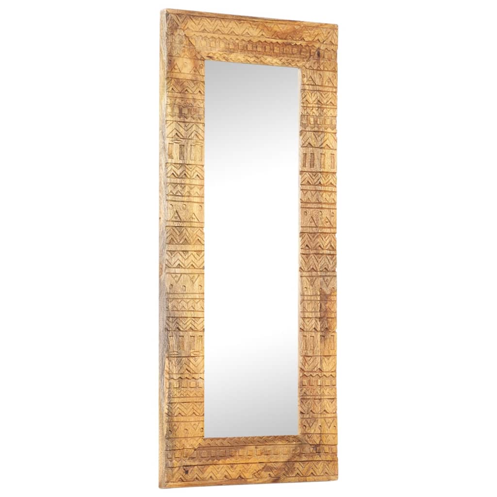 vidaXL Espelho esculpido à mão 110x50x2,5 cm madeira mangueira maciça