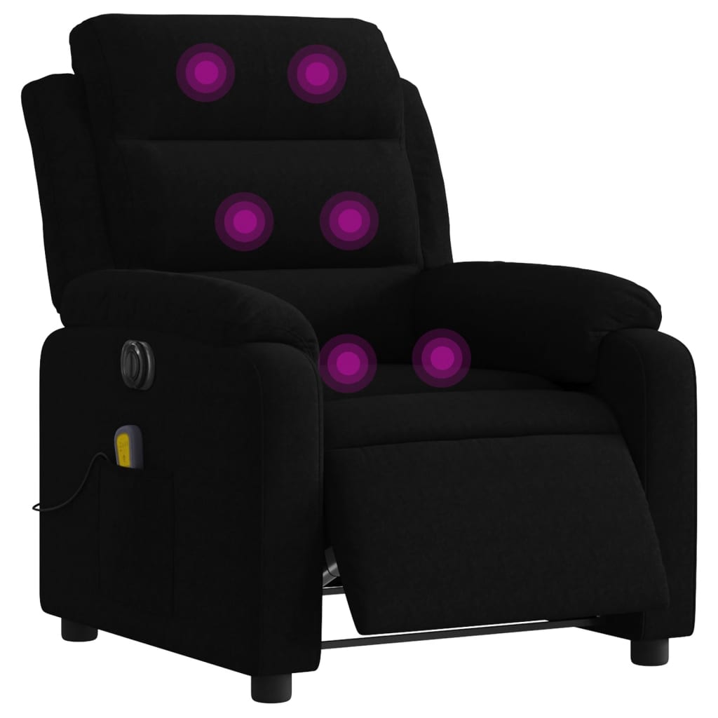 vidaXL Poltrona de massagens reclinável elétrica veludo preto