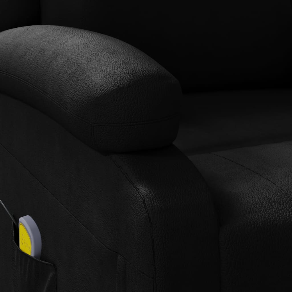 vidaXL Cadeira de massagens couro artificial preto