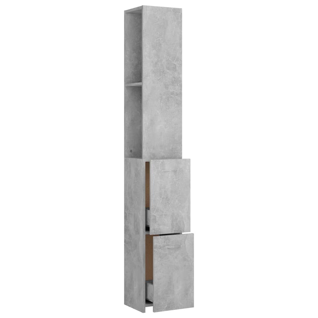 vidaXL Armário WC 25x26,5x170 cm derivados de madeira cinzento cimento