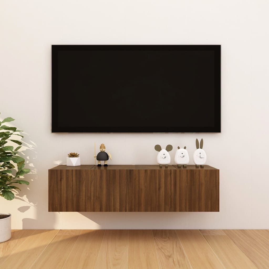 vidaXL Móveis de TV de parede 4pcs 30,5x30x30 cm cor carvalho castanho