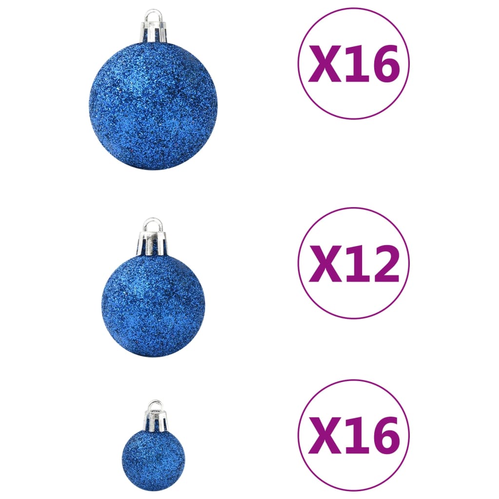 vidaXL Conjunto de bolas de natal 100 pcs azul
