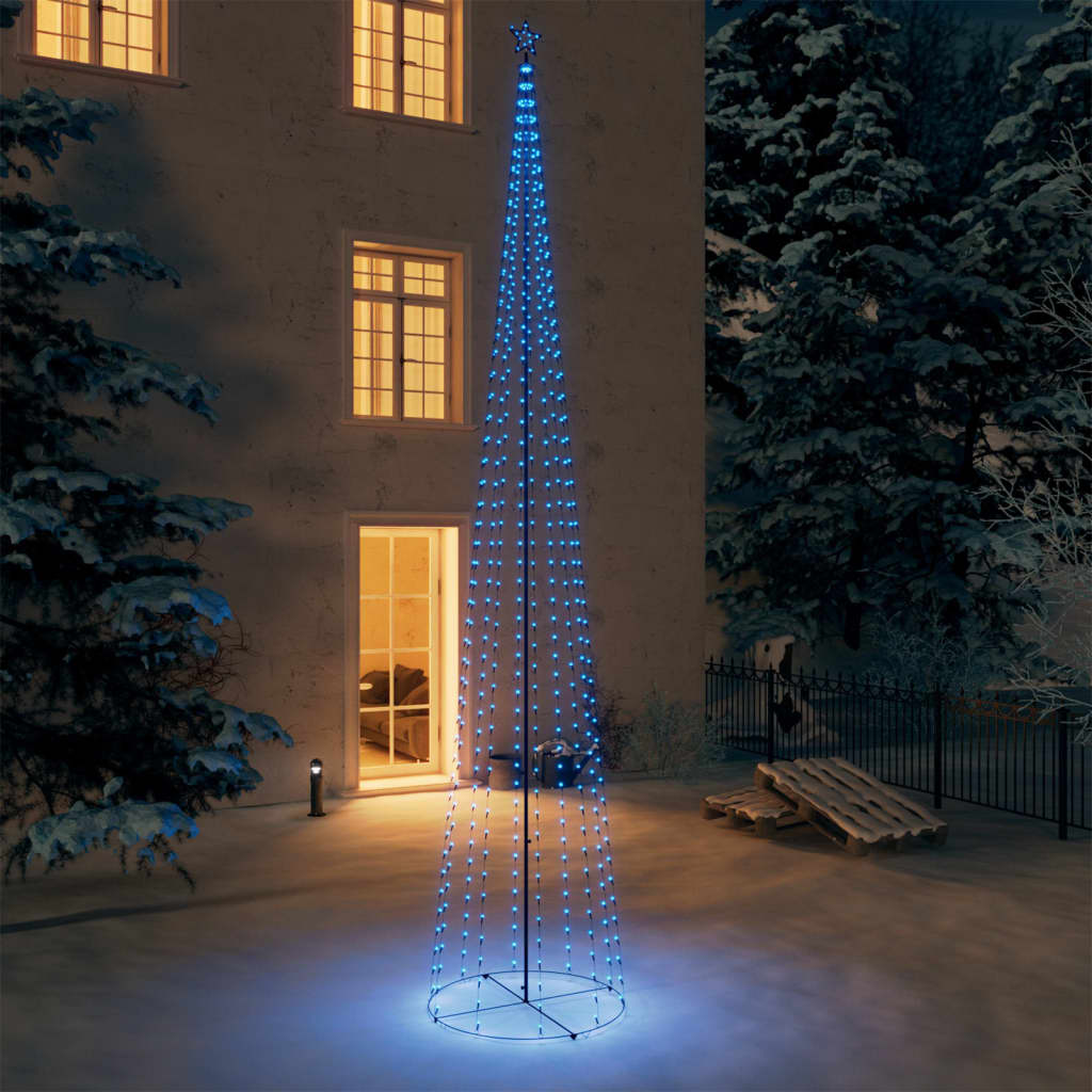 vidaXL Árvore de Natal em cone c/ 752 luzes LED 160x500 cm azul