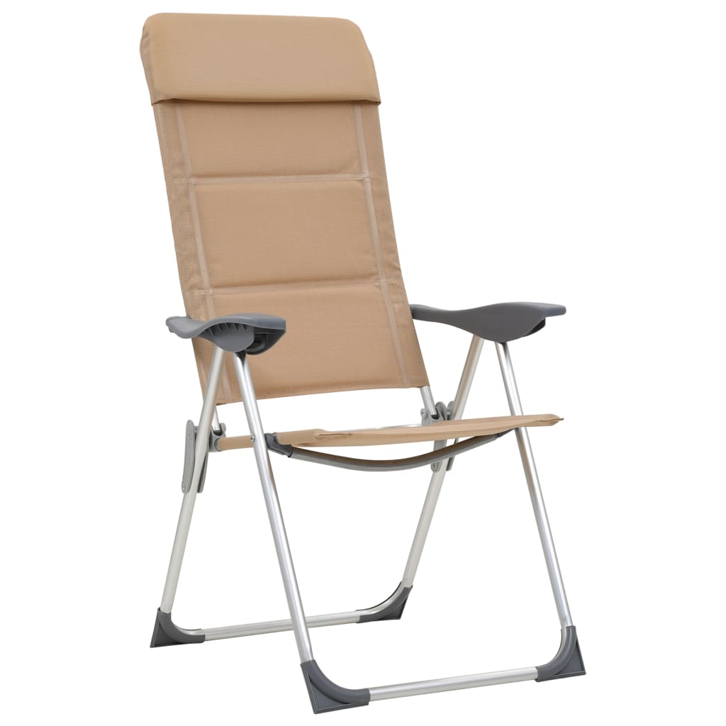 vidaXL Cadeiras de campismo 2 pcs 58x69x111 cm alumínio creme