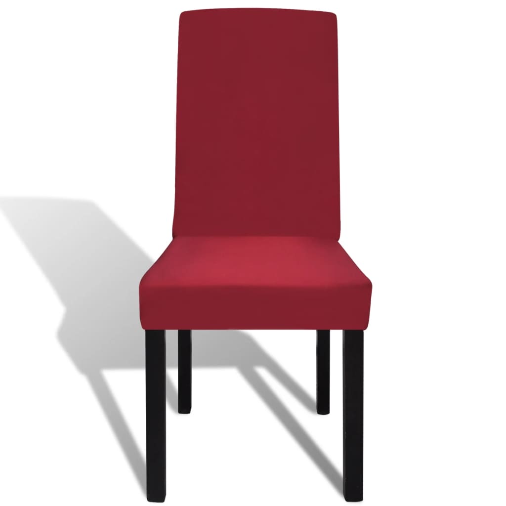 vidaXL 6 pcs capas extensíveis para cadeiras bordô